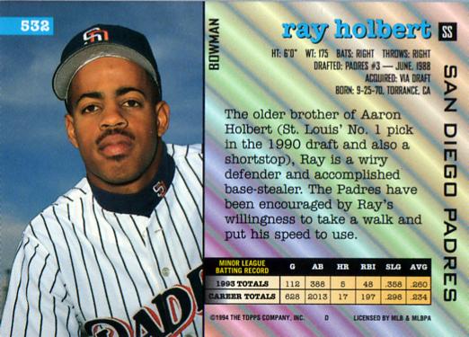 Ray Holbert  baseball card collectible - Main Image 2