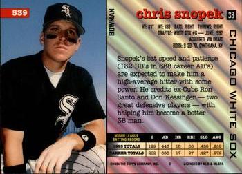 Chris Snopek  baseball card collectible - Main Image 2