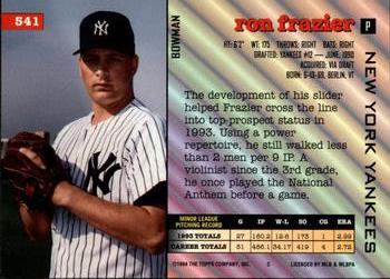 Ron Frazier  baseball card collectible - Main Image 2