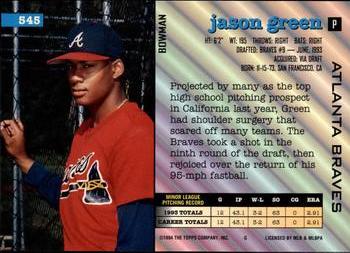 Jason Green  baseball card collectible - Main Image 2
