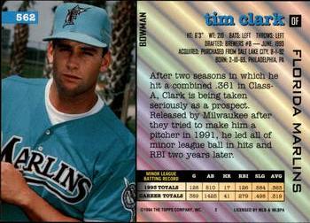 Tim Clark  baseball card collectible - Main Image 2