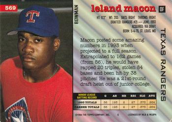 Leland Macon  baseball card collectible - Main Image 2