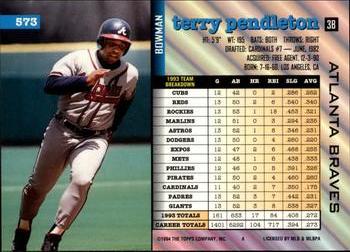 Terry Pendleton  baseball card collectible - Main Image 2