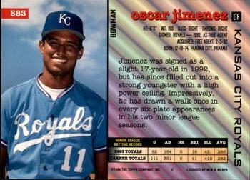 Oscar Jimenez  baseball card collectible - Main Image 2