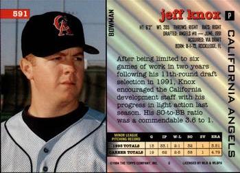Jeff Knox  baseball card collectible - Main Image 2