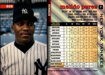 Melido Perez  baseball card collectible - Main Image 2