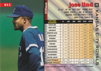 Jose Lind  baseball card collectible - Main Image 2