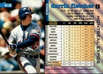 Darrin Fletcher  baseball card collectible - Main Image 2