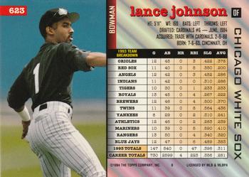 Lance Johnson  baseball card collectible - Main Image 2