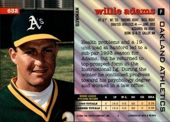 Willie Adams  baseball card collectible - Main Image 2