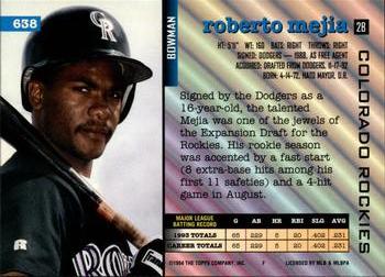 Roberto Mejia  baseball card collectible - Main Image 2