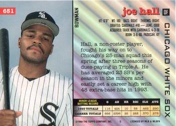 Joe Hall  baseball card collectible - Main Image 2