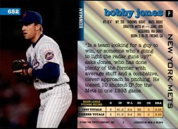Bobby Jones  baseball card collectible - Main Image 2