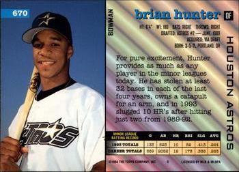 Brian Hunter  baseball card collectible - Main Image 2