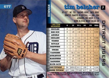 Tim Belcher  baseball card collectible - Main Image 2