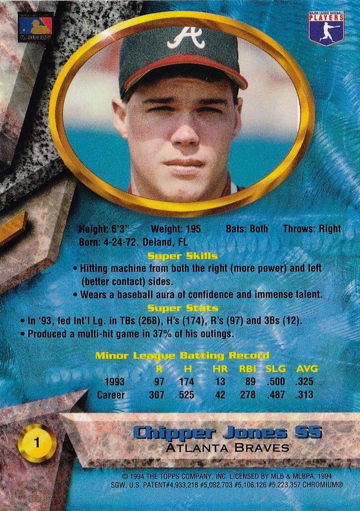 Chipper Jones  baseball card collectible - Main Image 2