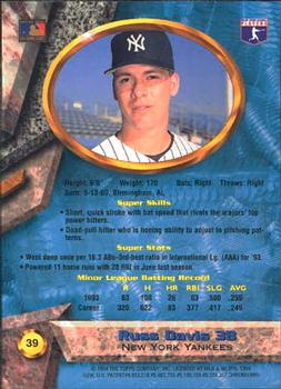 Russ Davis  baseball card collectible - Main Image 2