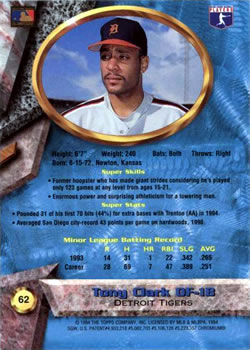 Tony Clark  baseball card collectible - Main Image 2