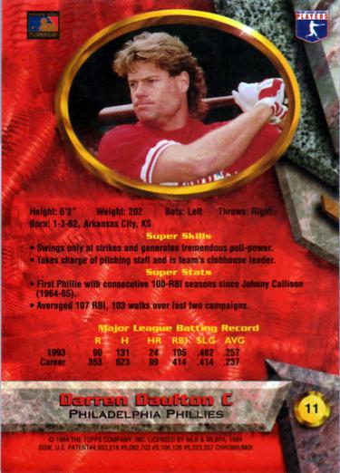 Darren Daulton  baseball card collectible - Main Image 2