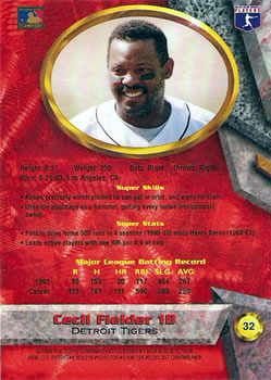 Cecil Fielder  baseball card collectible - Main Image 2