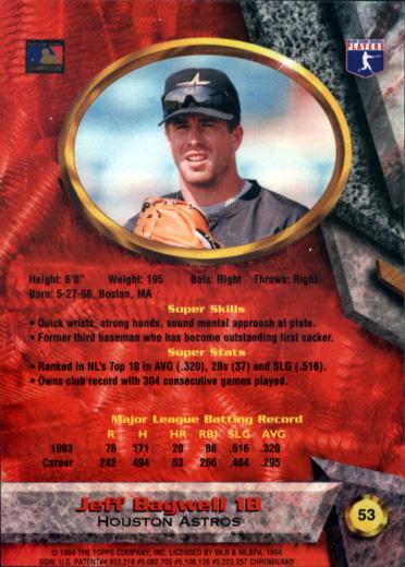 Jeff Bagwell  baseball card collectible - Main Image 2