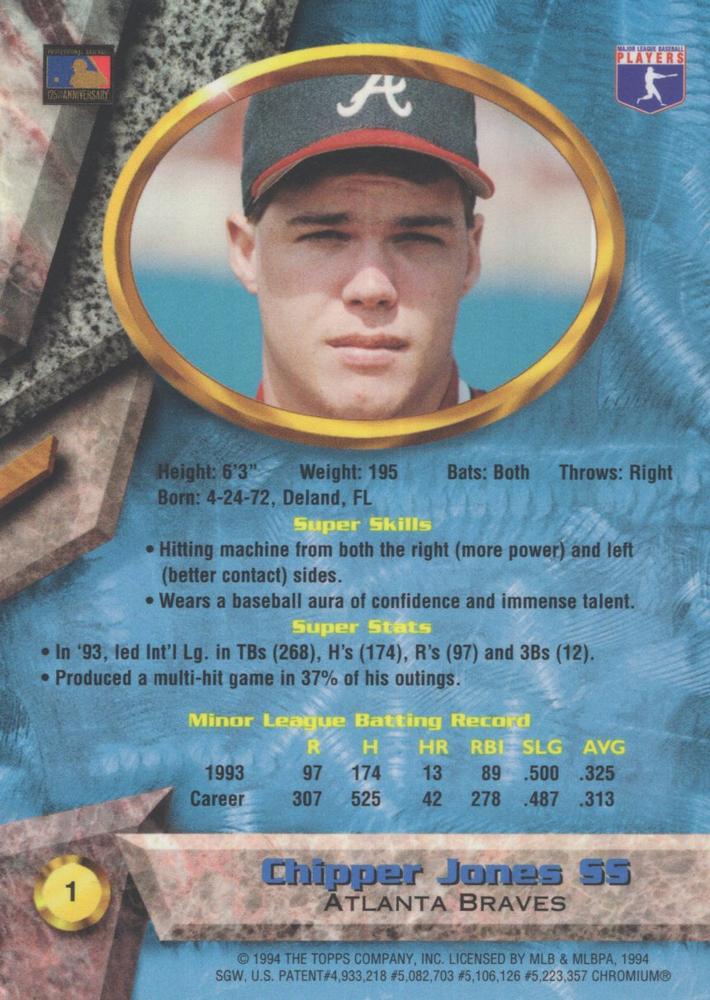 Chipper Jones  baseball card collectible - Main Image 2