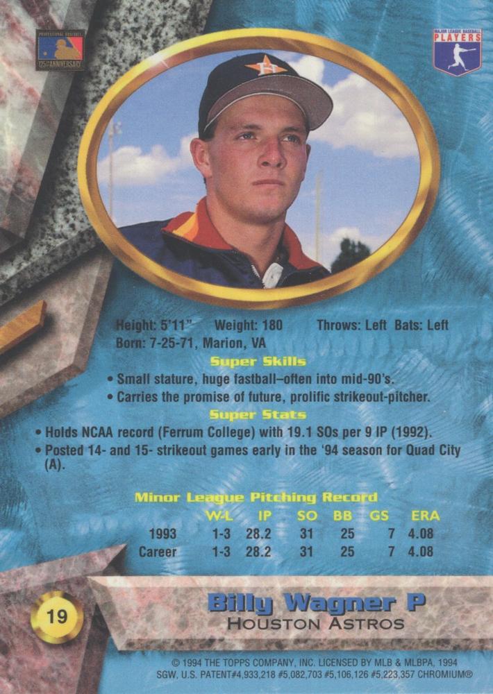 Billy Wagner  baseball card collectible - Main Image 2