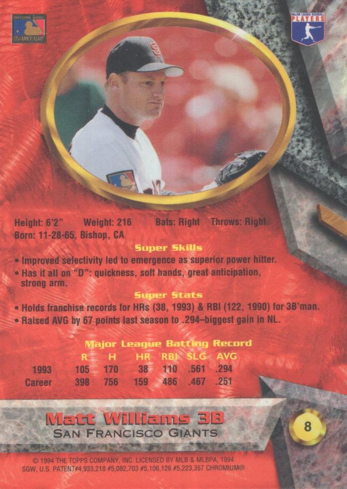 Matt Williams  baseball card collectible - Main Image 2