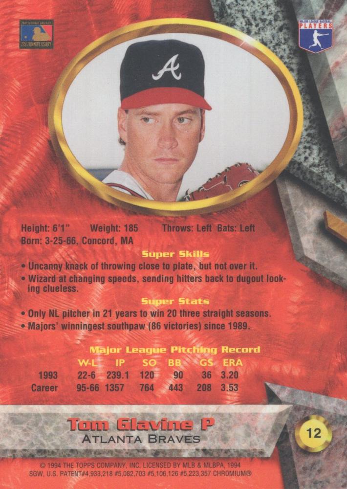 Tom Glavine  baseball card collectible - Main Image 2