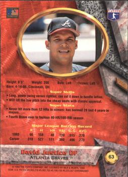 David Justice  baseball card collectible - Main Image 2