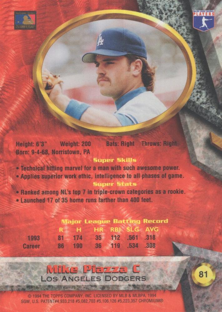 Mike Piazza  baseball card collectible - Main Image 2