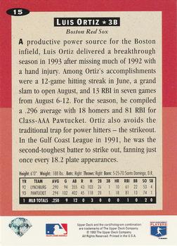 Luis Ortiz  baseball card collectible - Main Image 2