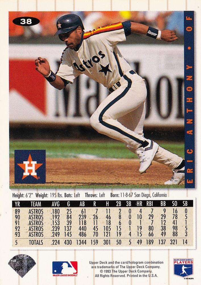 Eric Anthony  baseball card collectible - Main Image 2