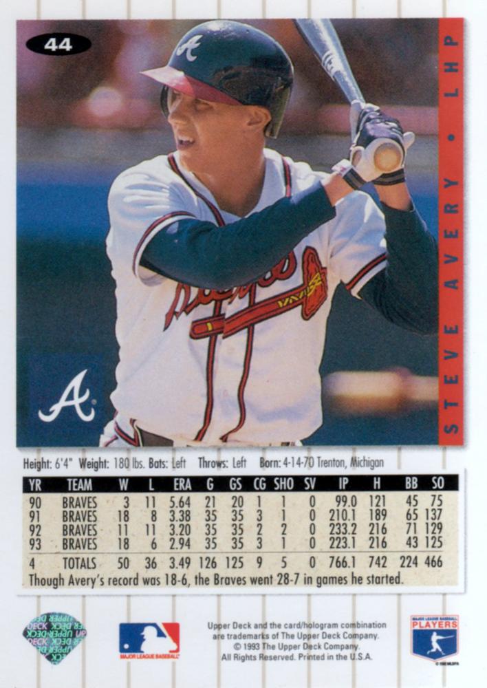 Steve Avery  baseball card collectible - Main Image 2
