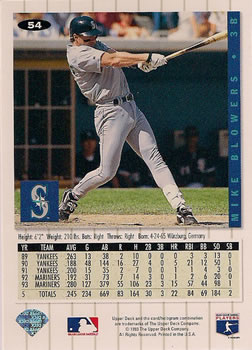 Mike Blowers  baseball card collectible - Main Image 2