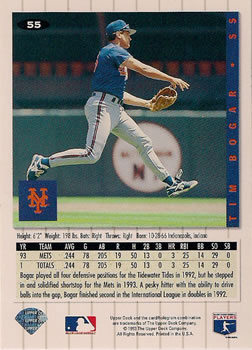 Tim Bogar  baseball card collectible - Main Image 2