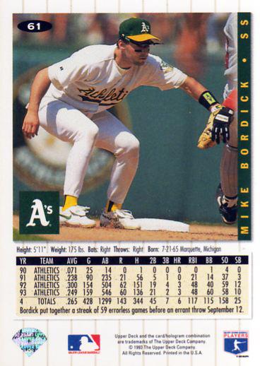 Mike Bordick  baseball card collectible - Main Image 2