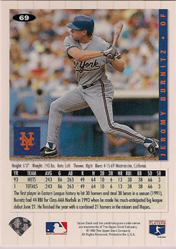 Jeromy Burnitz  baseball card collectible - Main Image 2