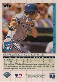 Rob Butler  baseball card collectible - Main Image 2