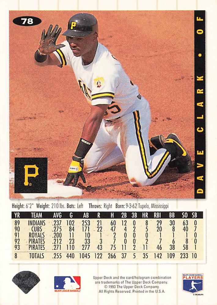 Dave Clark  baseball card collectible - Main Image 2