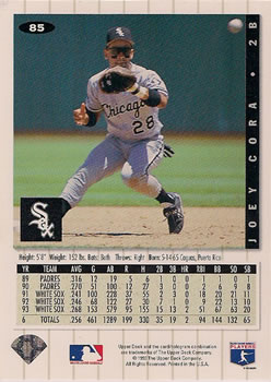 Joey Cora  baseball card collectible - Main Image 2