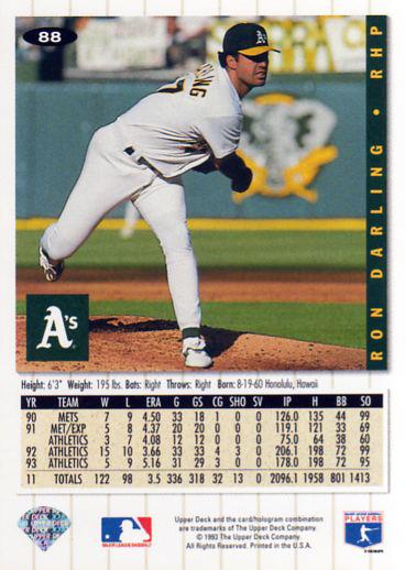 Ron Darling  baseball card collectible - Main Image 2