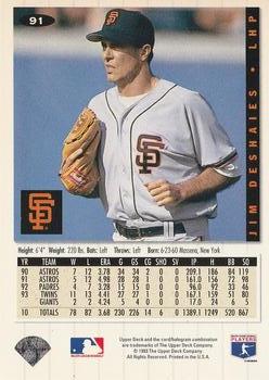 Jim Deshaies  baseball card collectible - Main Image 2