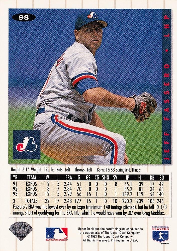 Jeff Fassero  baseball card collectible - Main Image 2