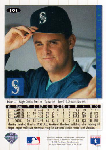 Dave Fleming  baseball card collectible - Main Image 2