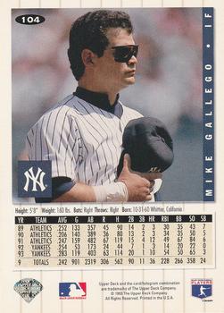 Mike Gallego  baseball card collectible - Main Image 2