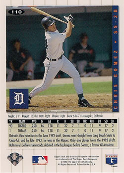 Chris Gomez  baseball card collectible - Main Image 2