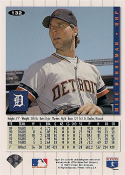 Mike Henneman  baseball card collectible - Main Image 2