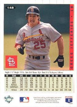 Gregg Jefferies  baseball card collectible - Main Image 2