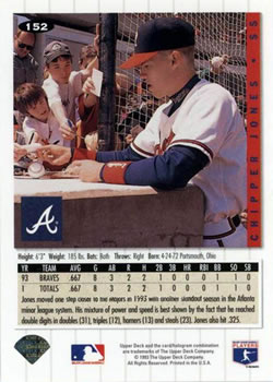 Chipper Jones  baseball card collectible - Main Image 2